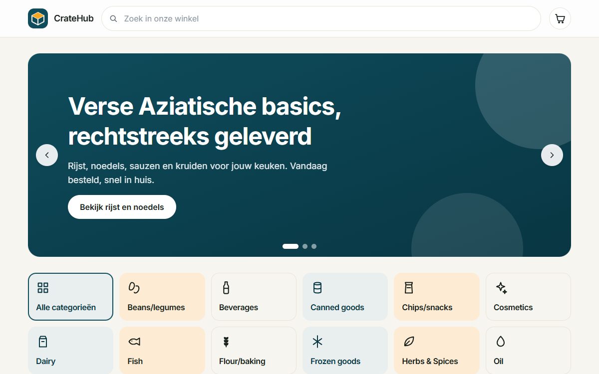 De webshop in de eigen kleuren van de groothandel