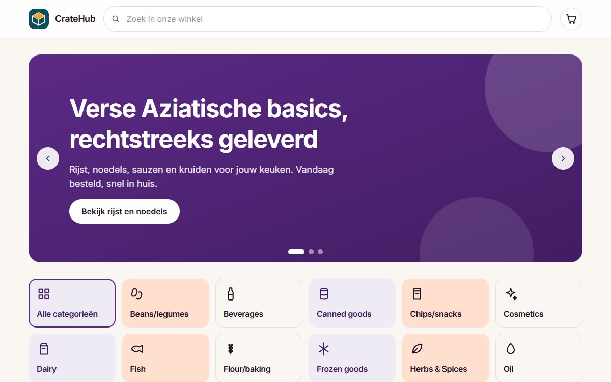 Dezelfde webshop in een Halloween-stijl die eind oktober vanzelf aangaat
